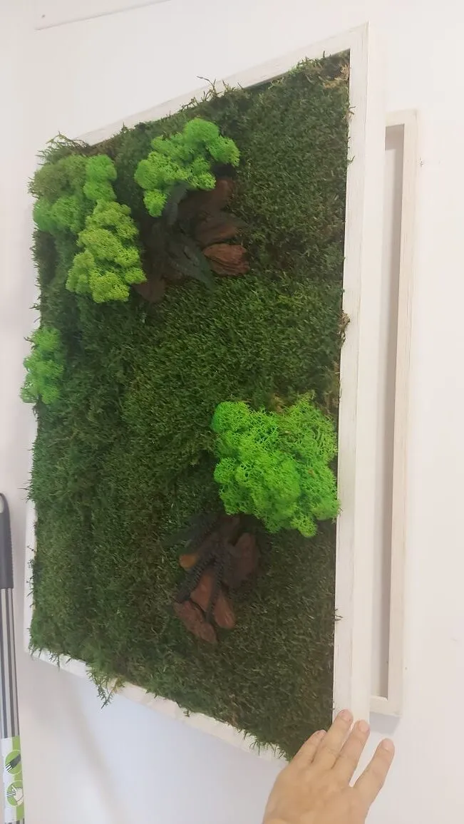 Taller de ecoarte con musgos y plantas preservados